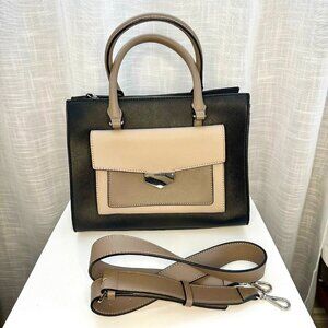 Guess Black & Beige Purse Satchel - LIKE NEW
